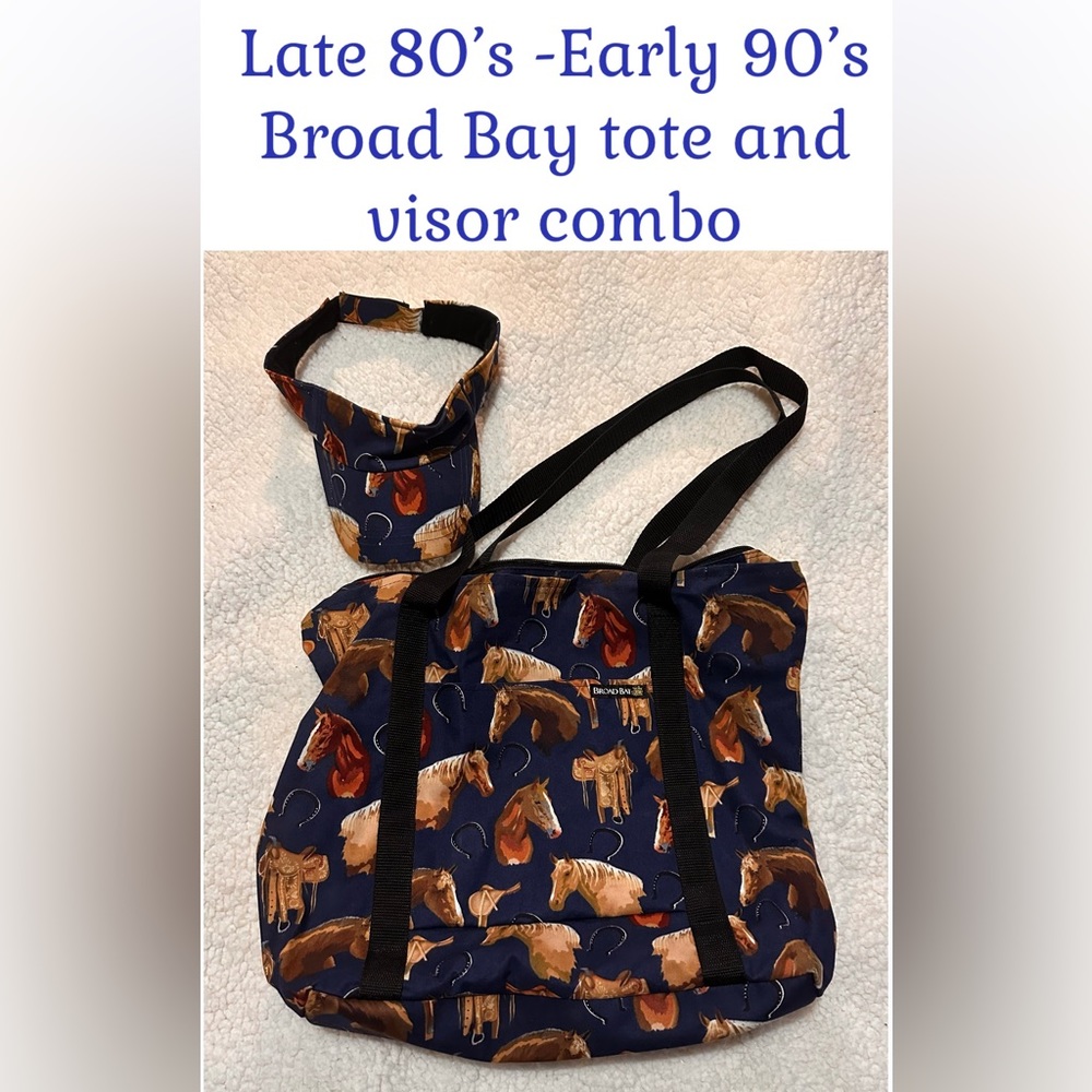Vintage Broad Bay horse equestrian tote visor combo Late 80’s -Early 90’s vacay